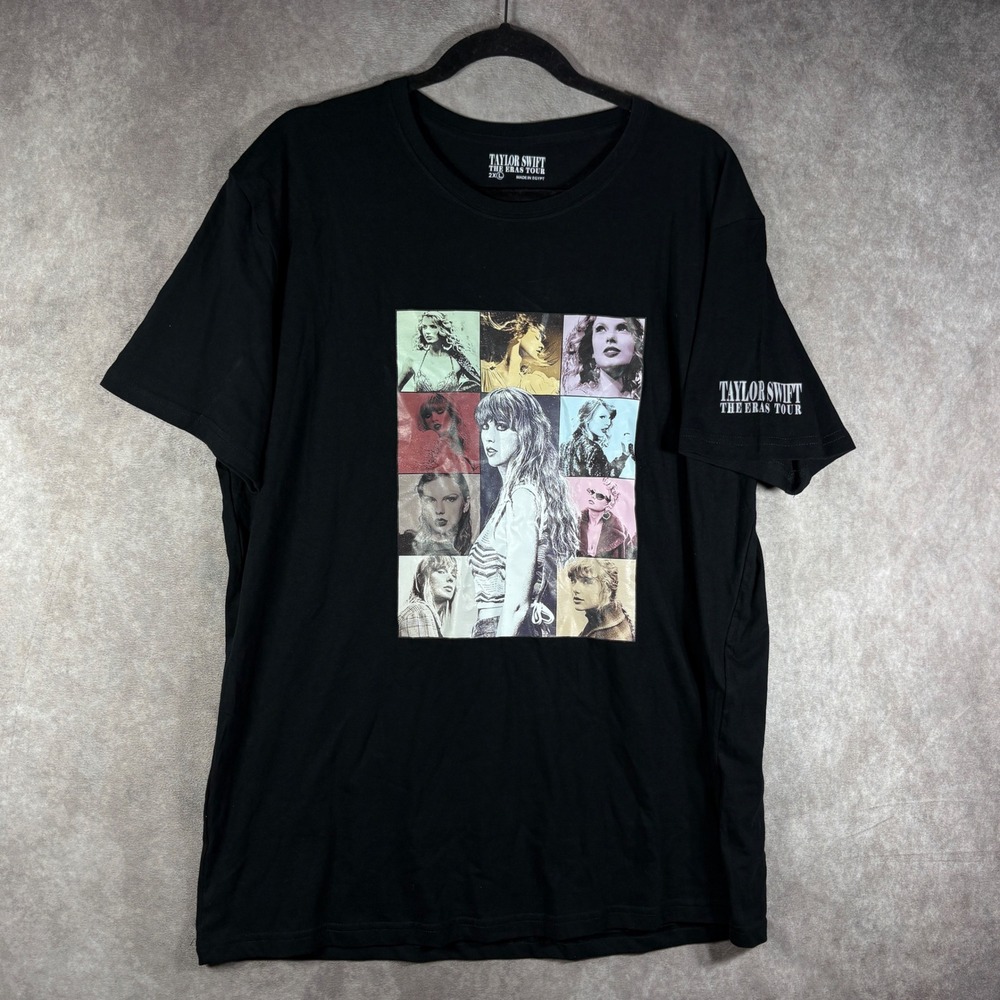 Taylor Swift T-Shirt Womens 2XL Black The Eras Tour Concert Graphic Merch Tee